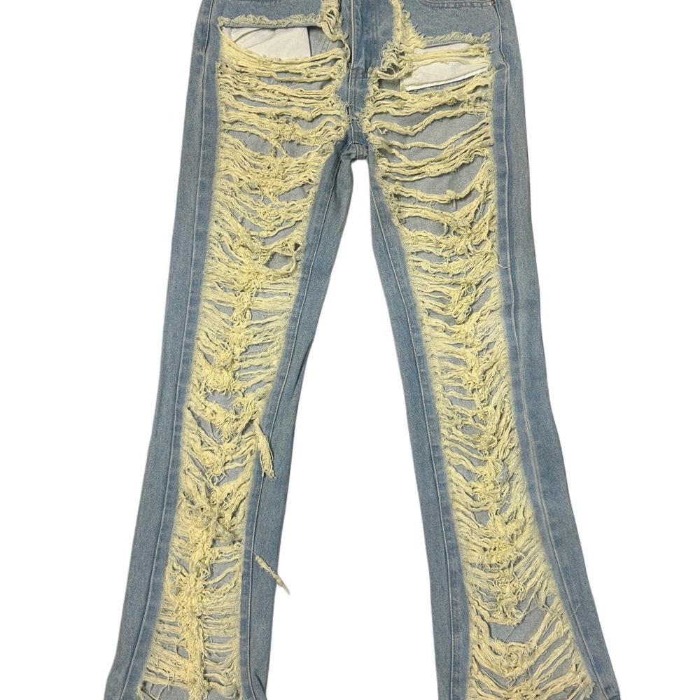 Brand New Fashion Nova Super Distressed Blue Jeans
